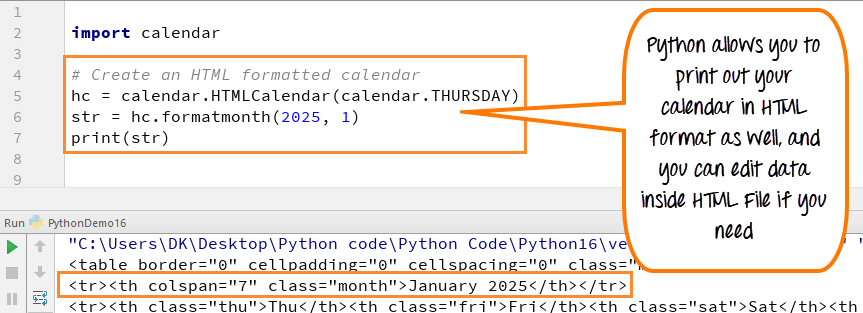 Python CALENDAR Tutorial with Example