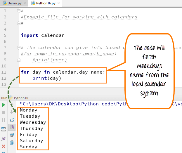 Python CALENDAR Tutorial with Example